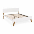 Doppelbett Holz Metall Weiß 200x140 cm