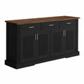 Sideboard aus Holz mit Schubladen und Türen Schwarz