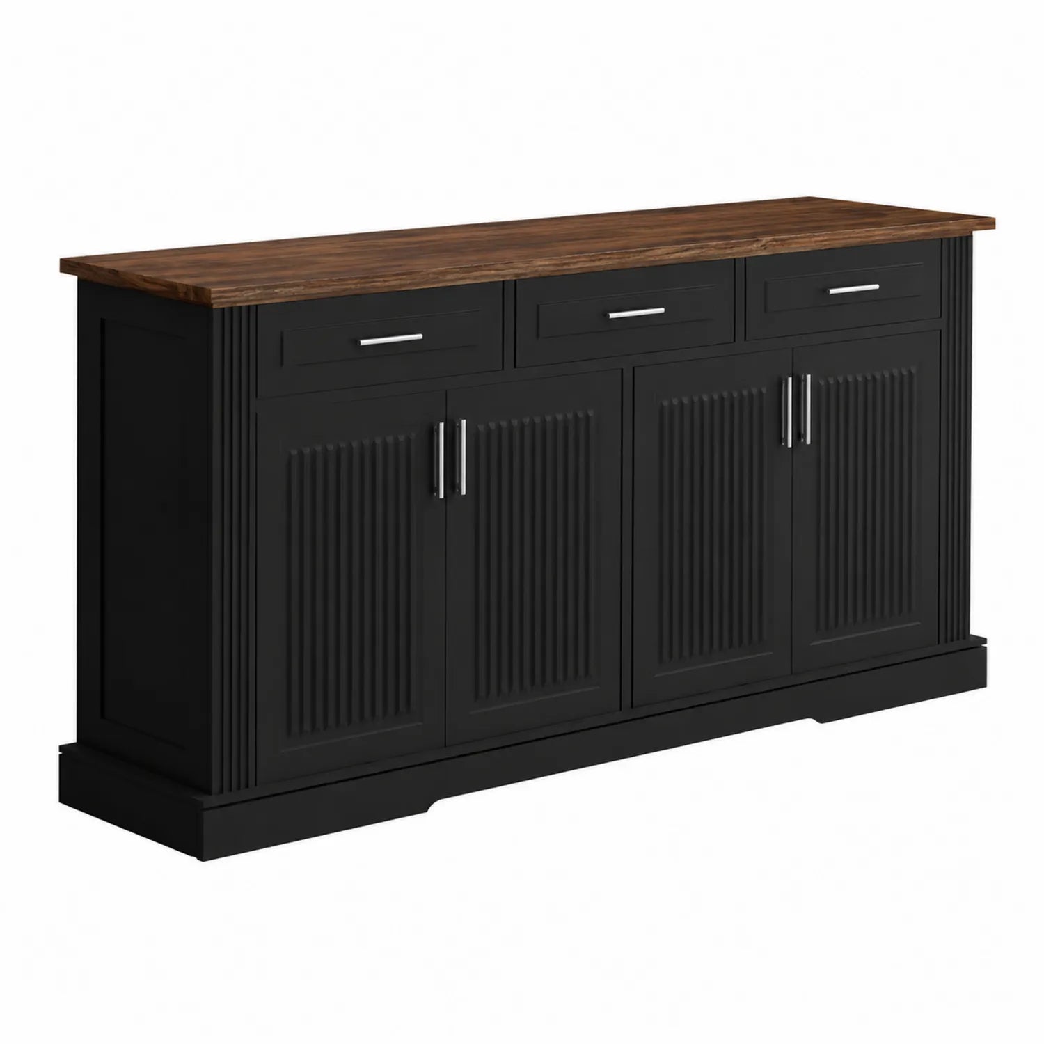 Sideboard aus Holz mit Schubladen und Türen Schwarz