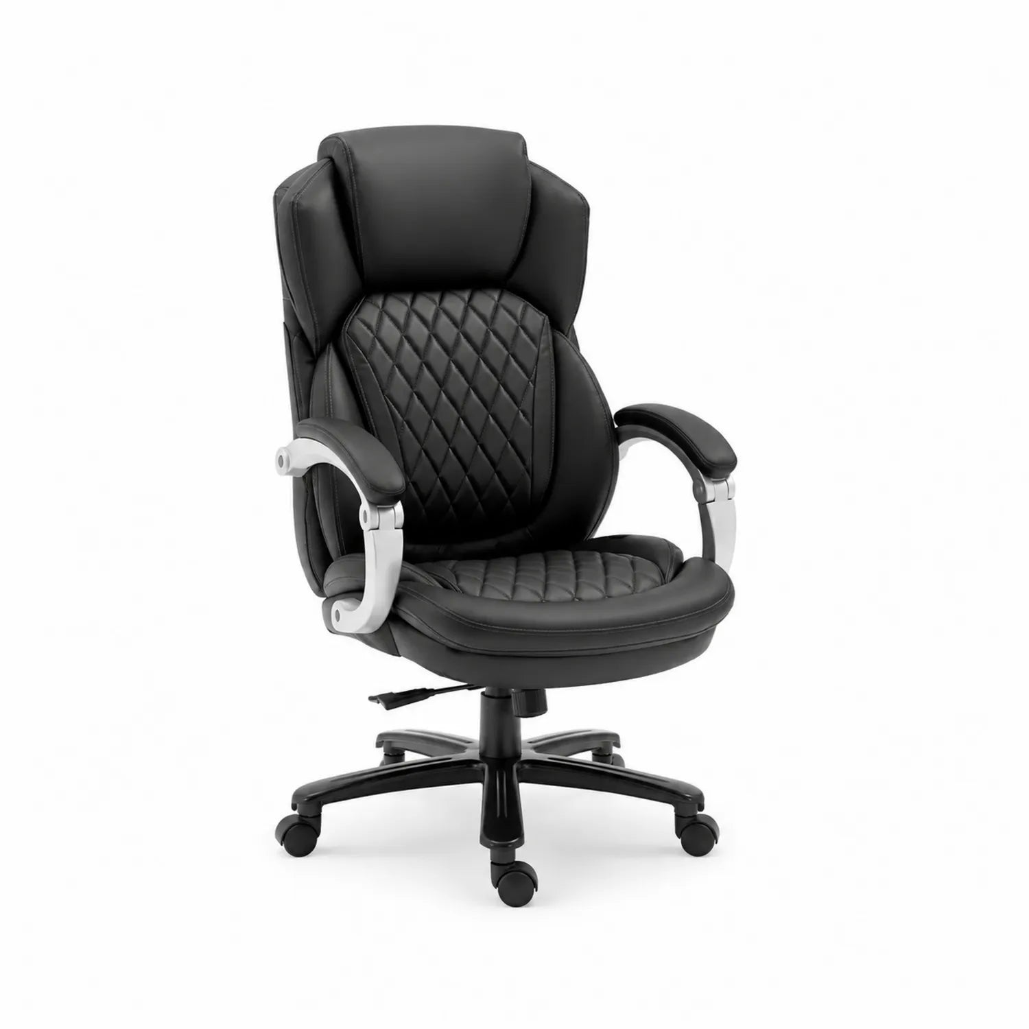 Bürostuhl Kunstleder Schwarz Metallrahmen