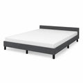 Doppelbett mit Kopfteil 200x160 cm Textil Dunkelgrau
