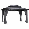 Pavillon Aluminium Stahl Polykarbonat Dach Dunkelgrau