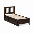 Einzelbett aus Holz mit Schubladen Dunkelbraun 200x90 cm