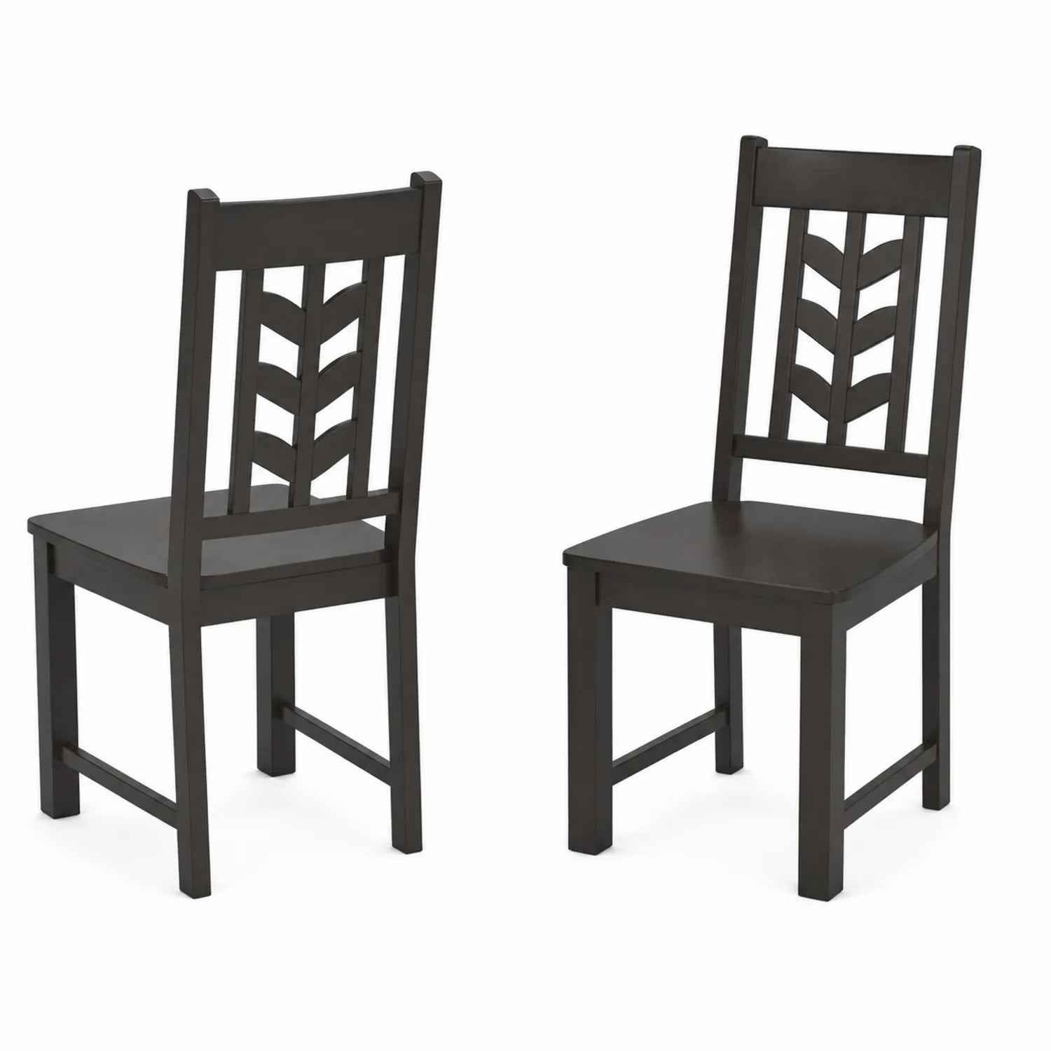 Esszimmerstuhl Holz 44x45x90 cm Schwarz 2er-Set