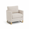Polstersessel aus Stoff und Metall Beige 100x85x75 cm