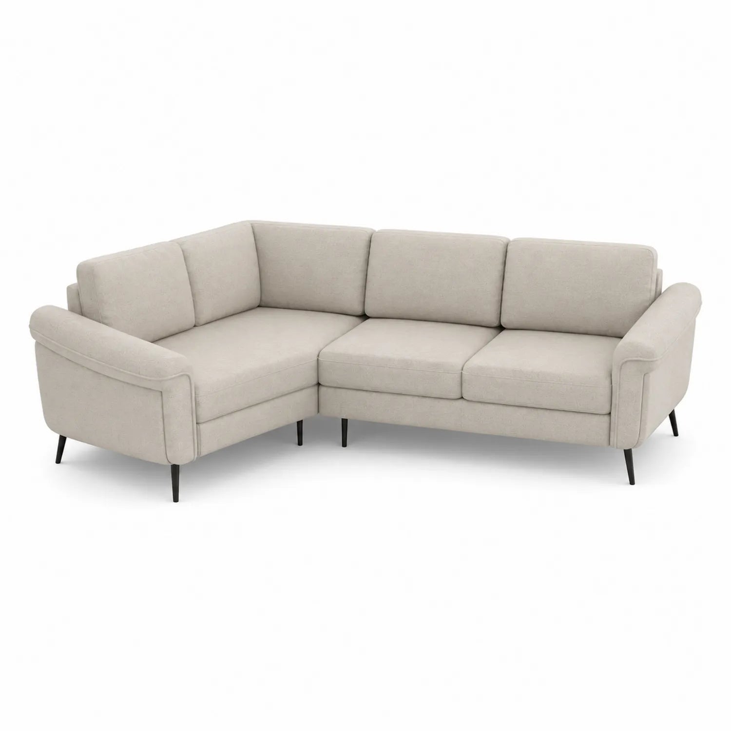 Ecksofa L-Form 250x180 cm Stoff Beige