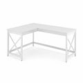 Eckschreibtisch aus MDF und Stahl L-Form Weiß