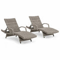 2er Set Sonnenliege Rattan Grau