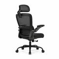 Ergonomischer Bürostuhl mit Mesh und verstellbarer Kopfstütze, Schwarz