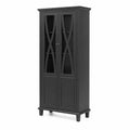 Schrank mit Glastüren MDF Schwarz 180cm x 80cm x 40cm