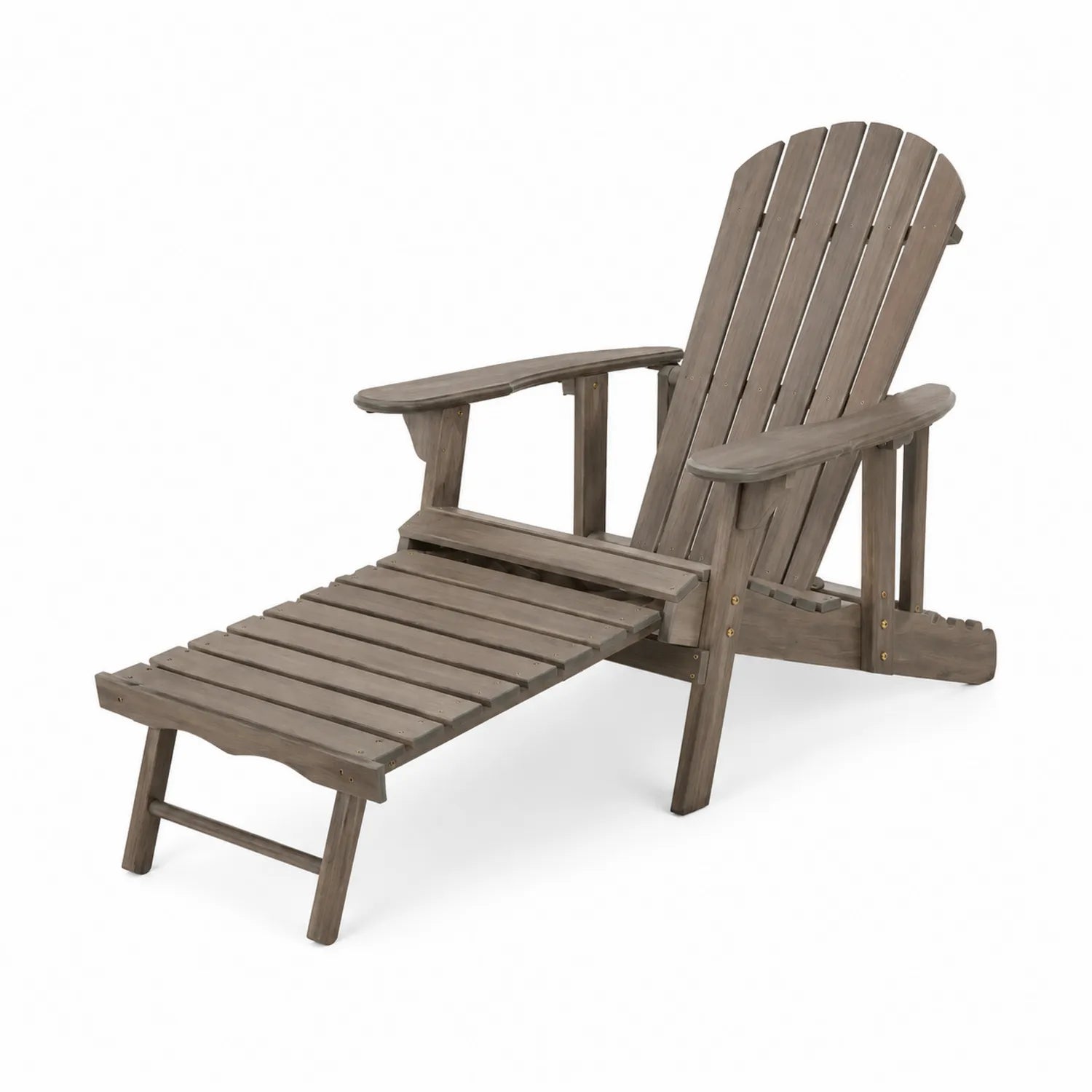 Adirondack Stuhl aus Akazienholz mit Fußstütze, Braun