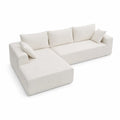 Ecksofa mit Ottomane, 4-Sitzer, Stoff, Beige, 270cm x 160cm x 85cm