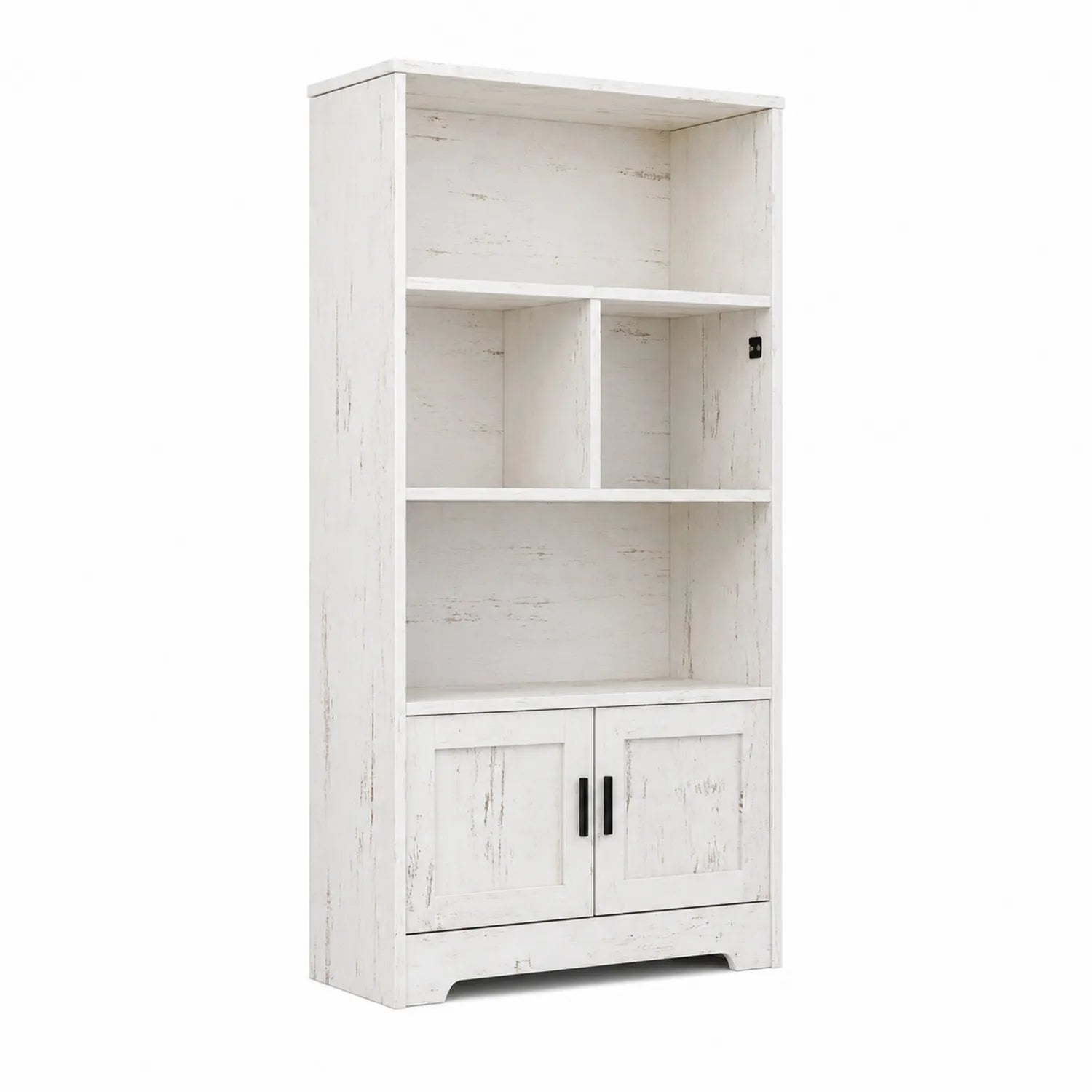 Weißes Bücherregal mit MDF-Türen 180x80x30cm