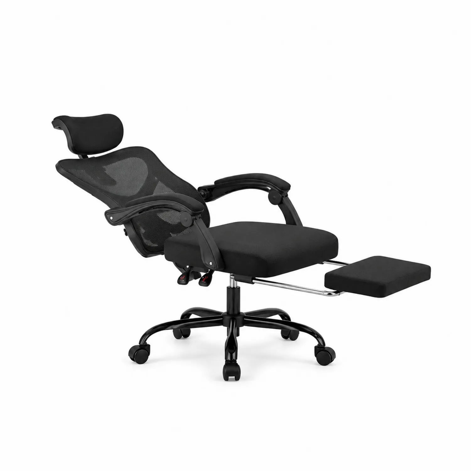 Ergonomischer Bürostuhl mit Netzstoff und Metallrahmen Schwarz