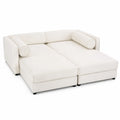 2-Sitzer Schlafsofa Holzrahmen Beige Polyester