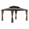 Gartenpavillon Aluminium Polycarbonat Braun/Schwarz