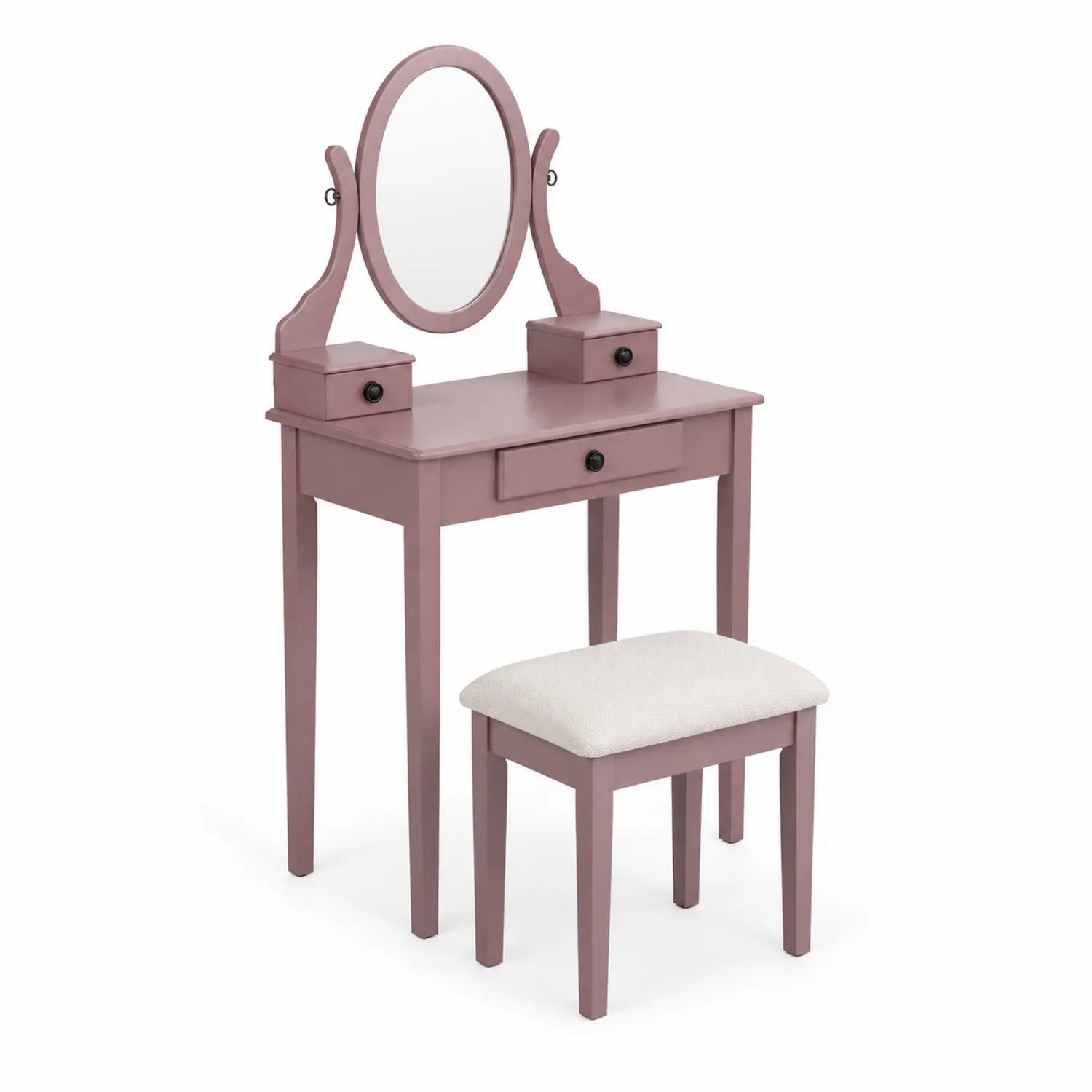 Schminktisch Set mit Spiegel und Hocker Holz Rosa