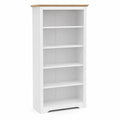 Bücherregal mit fünf Einlegeböden MDF Weiß/Eiche 180x80x30 cm