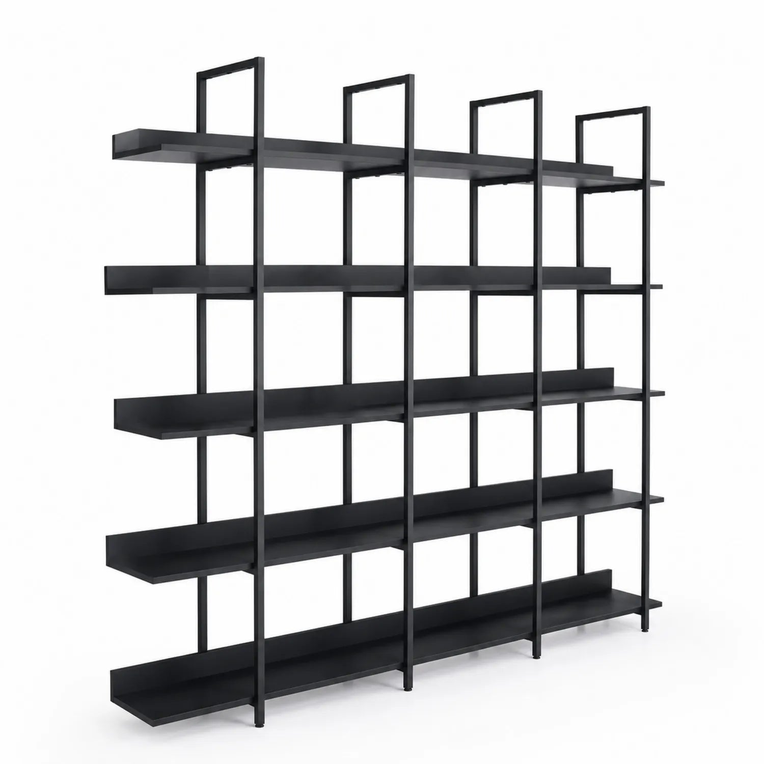 Stahl Bücherregal Schwarz 5 Ebenen 200x240x35 cm