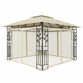 Pavillon Metallrahmen 3x3m Polyestergewebe Beige