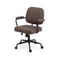 Bürostuhl Braun Metallrahmen mit PU-Leder
