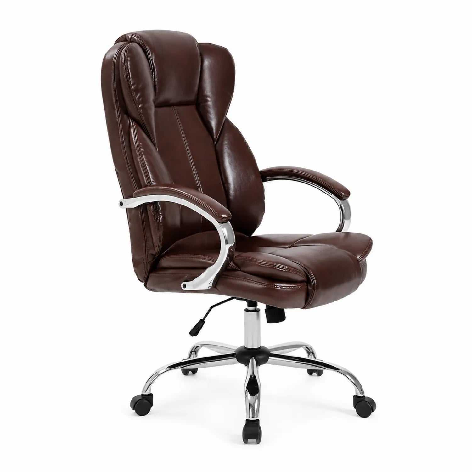 Bürostuhl Leder mit Metallgestell Braun