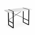 Rechteckiger Tisch 120x60x75 cm MDF Weiß Metallgestell