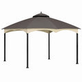 Pavillon 3x3m Polyester Stahlrahmen Taupe/Creme