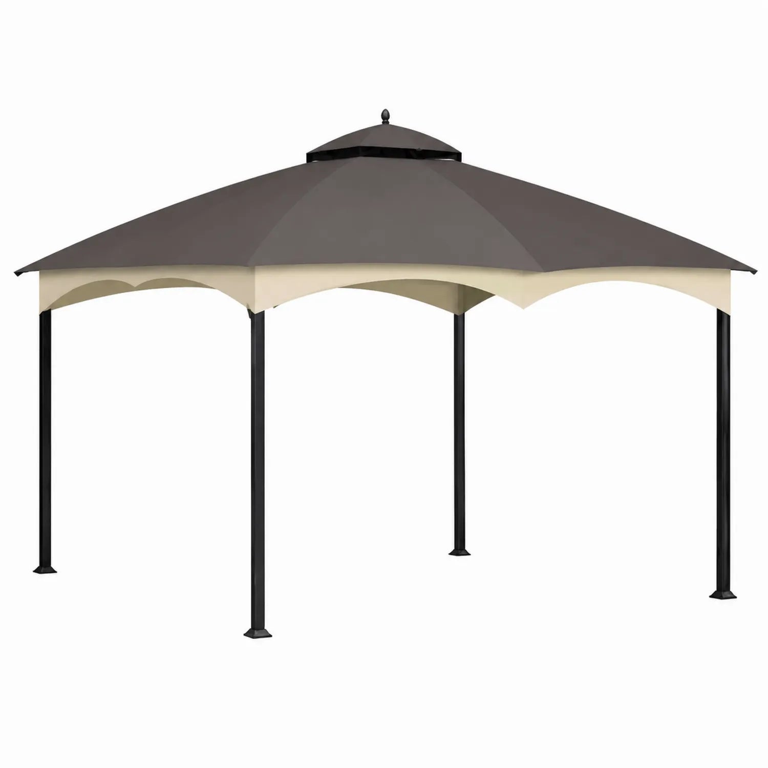 Pavillon 3x3m Polyester Stahlrahmen Taupe/Creme
