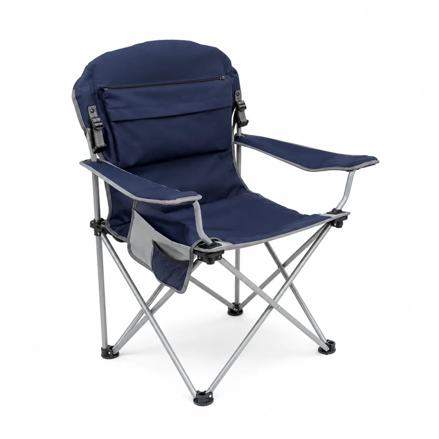 Klappstuhl mit Armlehnen und Tasche 55x85x60 cm Stahl und Polyester Blau