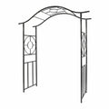 Metall Gartenbogen mit gebogenem Dach, 240 cm x 140 cm x 40 cm, Schwarz