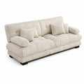3-Sitzer Sofa Beige Polyester mit Kissen