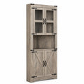 Eichenholz Wohnzimmerschrank mit Glastüren 190 cm