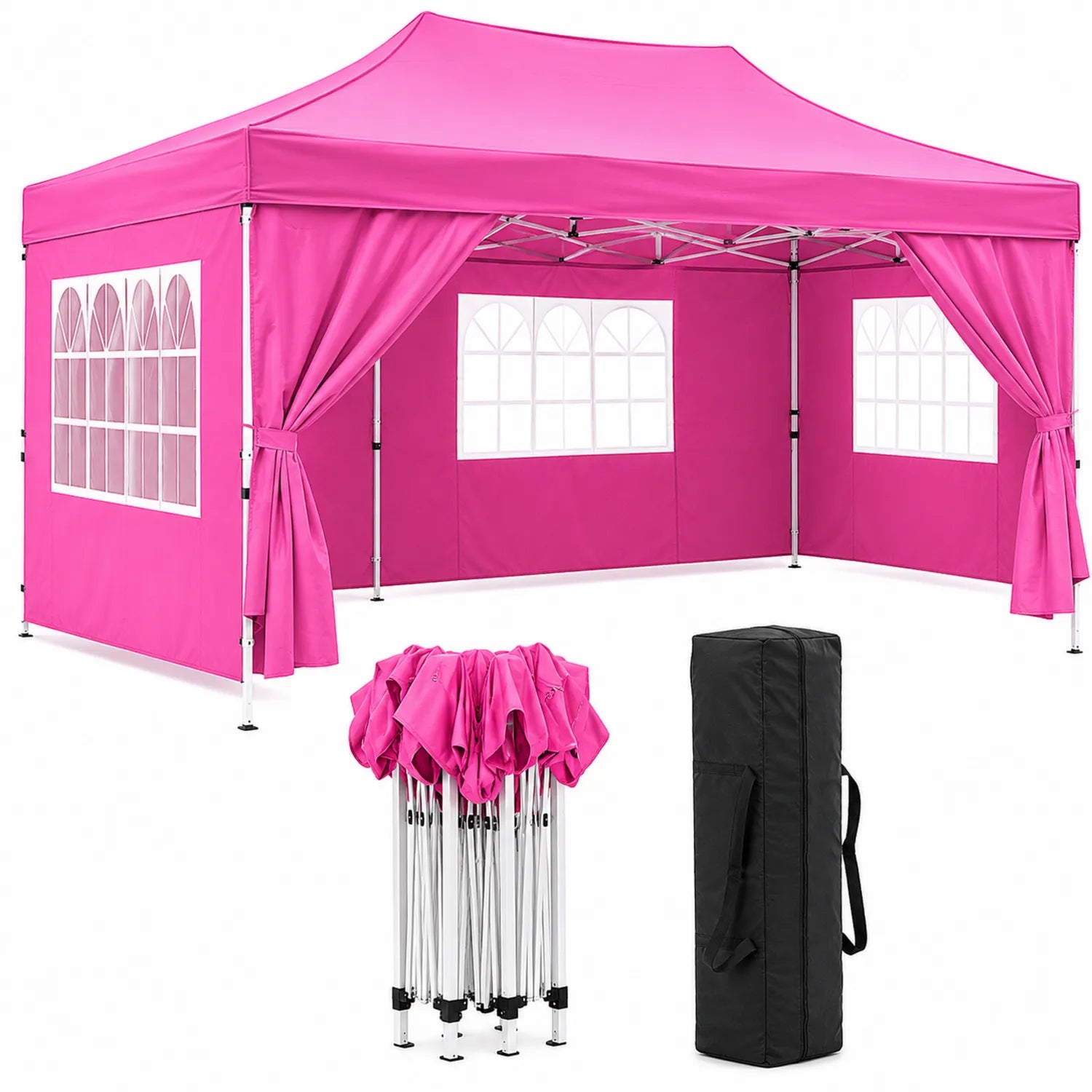 Faltpavillon 3x3m Polyester Pink