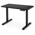 Elektrisch verstellbarer Schreibtisch aus MDF und Metall, Schwarz