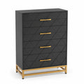 Kommode aus MDF mit Metall, Schwarz und Gold