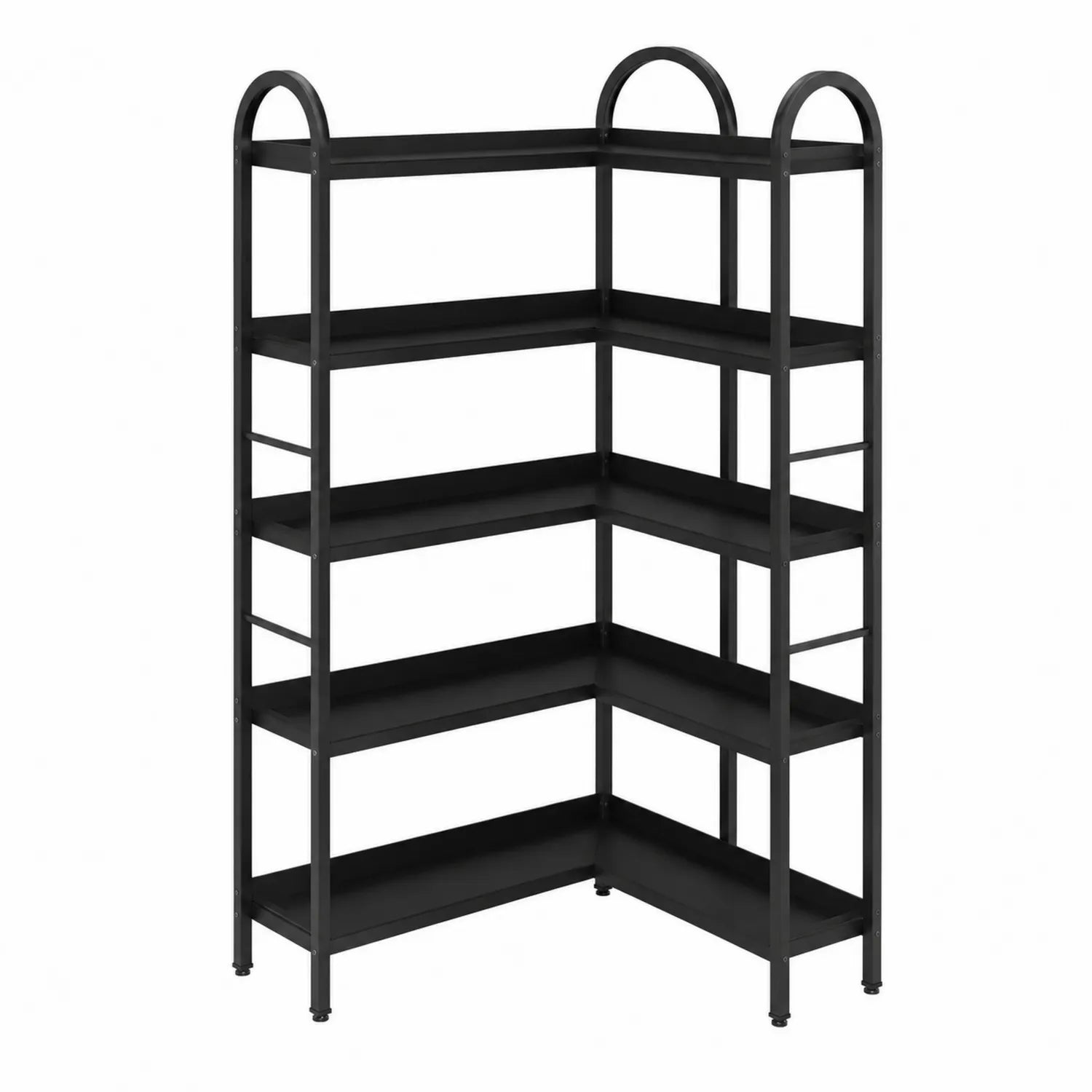 Metall Eckregal Schwarz 150x75x30cm