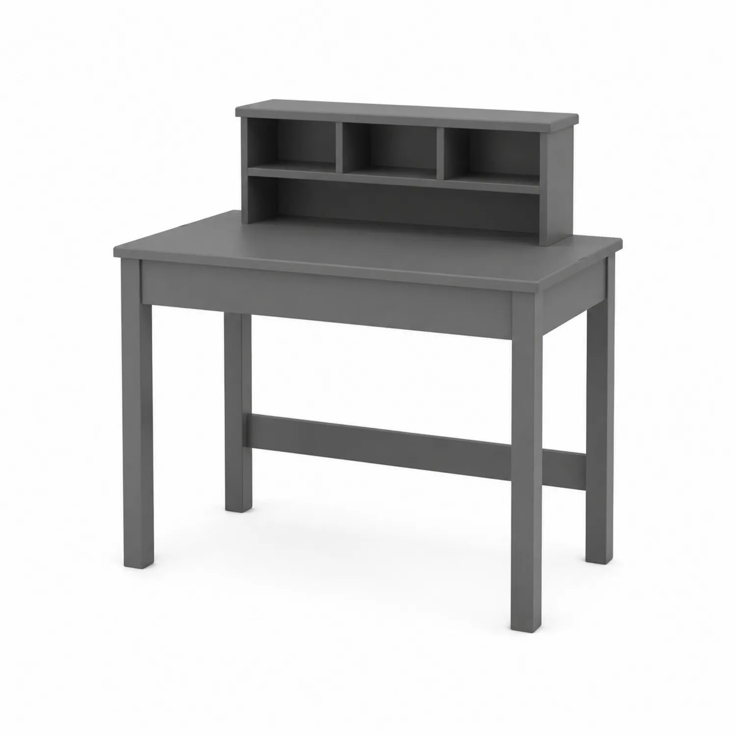 Schreibtisch mit Regalaufsatz Holz Grau