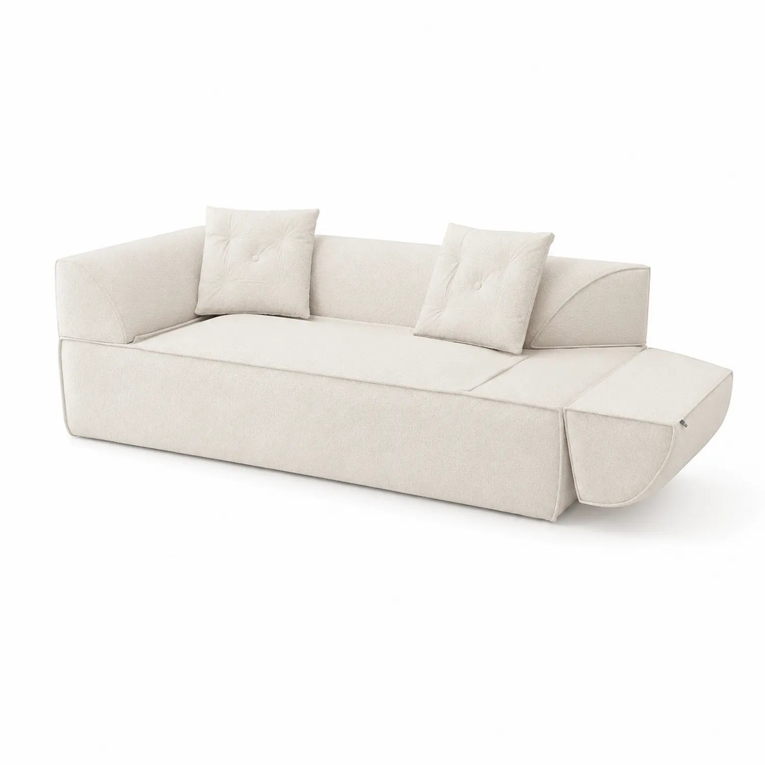 Sofa mit Schlaffunktion Beige 230x150 cm Polyester