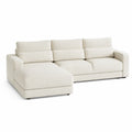 Ecksofa mit Ottomane Links Stoff Beige
