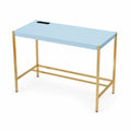 Schreibtisch MDF Hellblau und Metall Gold