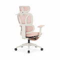 Ergonomischer Bürostuhl mit verstellbarer Kopfstütze und Armlehnen aus Nylon und Polyester Rosa