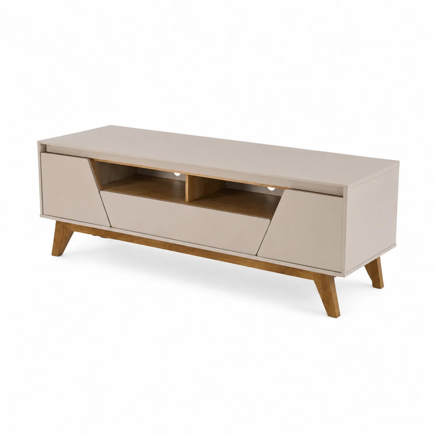 TV-Schrank Holz Beige Eiche mit Stauraum 150x45x50cm